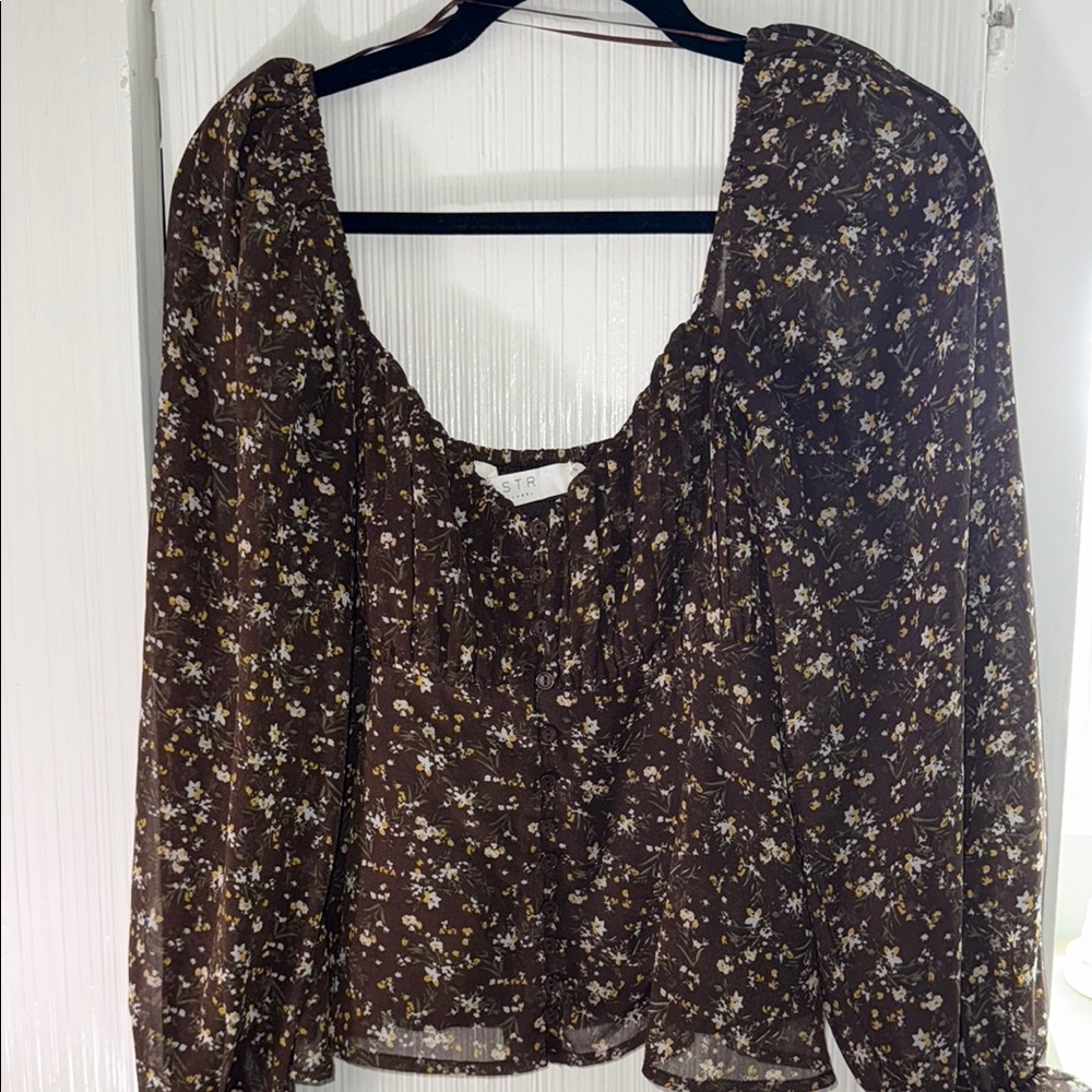 Floral Brown Women's Top